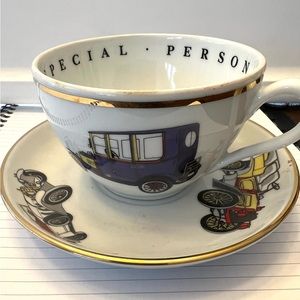 Vtg. Car cup and saucer Princess House Exclusive~Vista Alegre Portugal